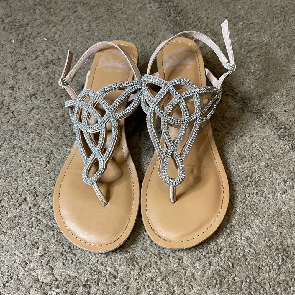 Fergalicious wedge with rhinestones. Size 7.5